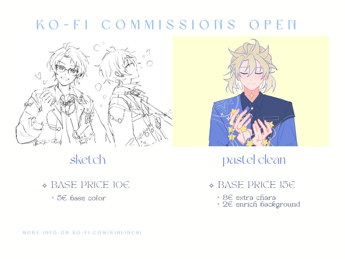 rinlinchi's tweet image. Took me a while but I'm on ko-fi now!
ko-fi.com/rinlinchi
opening my c0mms here as I want to do some freelancing — tos’s on my carrd, linked in bio ✩
and sorry there aren’t many samples yet ww, thanks for the interest 💙