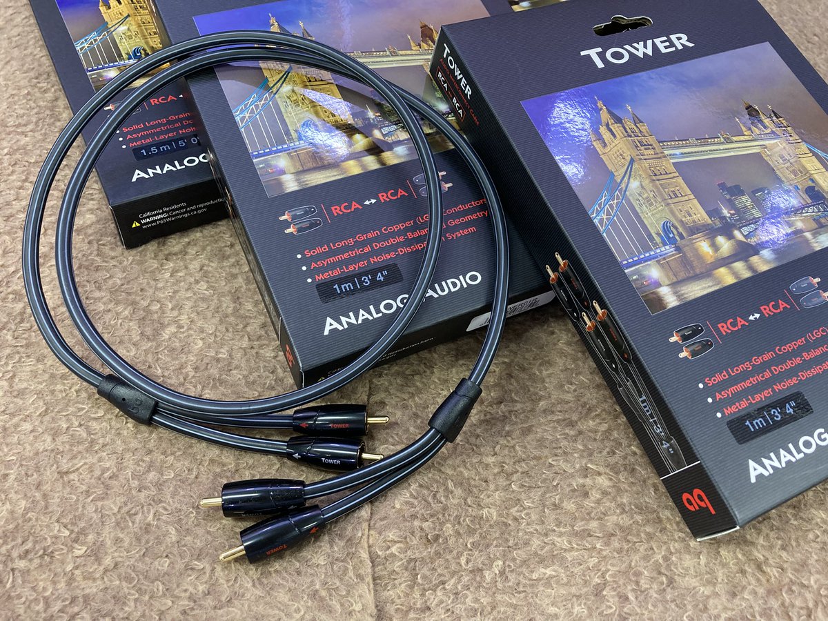 nomuramusen's tweet photo. 入荷しています✨
先日発売されたaudioquest🇺🇸のRCAケーブル「TOWER」が入荷しています😆
45周年を迎えたケーブルメーカー audioquestの新たなエントリーモデルです
audioquestらしく楽器やボーカルの定位が良く明瞭なサウンドは初めてのグレードアップにおススメです👍
#ノムラ無線 #audioquest https://t.co/dav6q4B94m