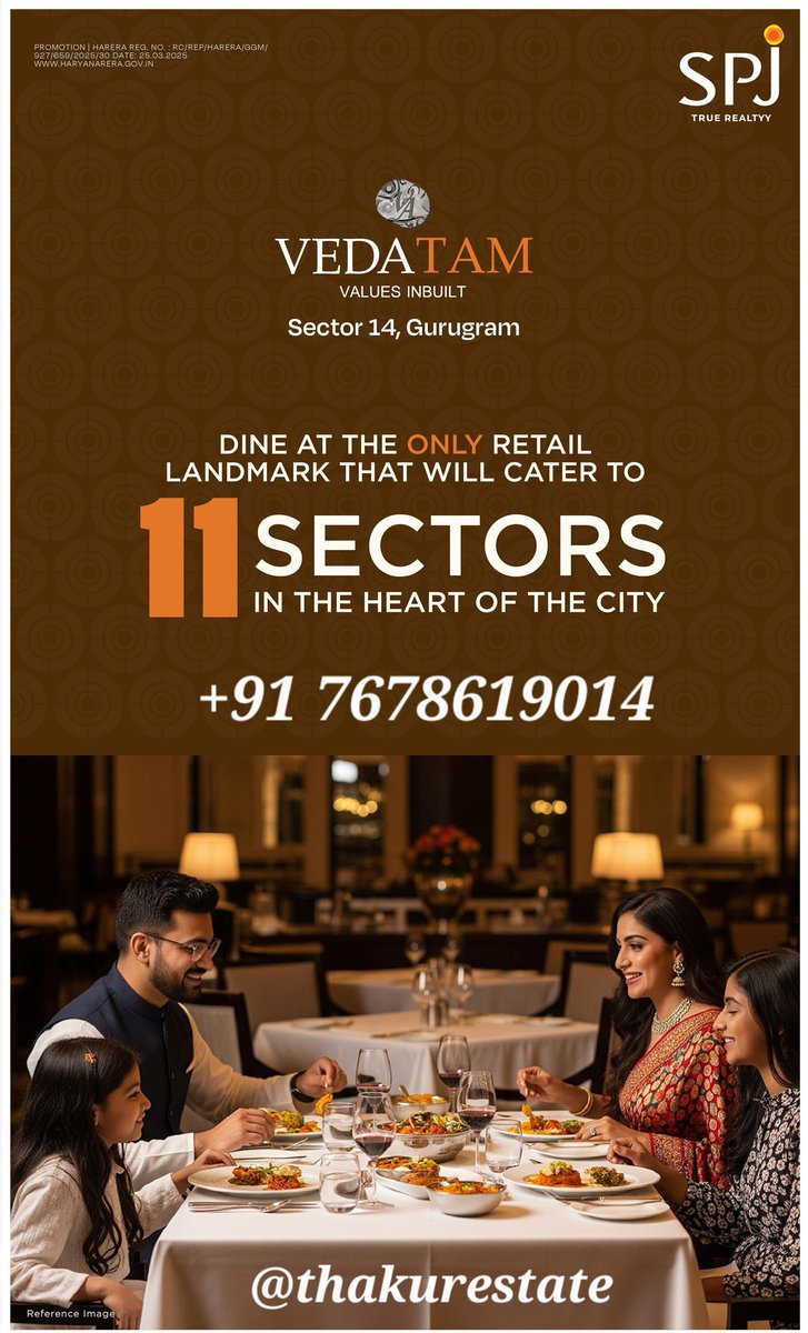 LtdVtst's tweet image. Vedatam by SPJ group offers a luxurious fine dining experience amidst the most prestigious project. With 11 sectors in close proximity, your every need is catered to.
Booking open.
#callusnow #thakurestate 

instagram.com/reel/DMUByfUp5…