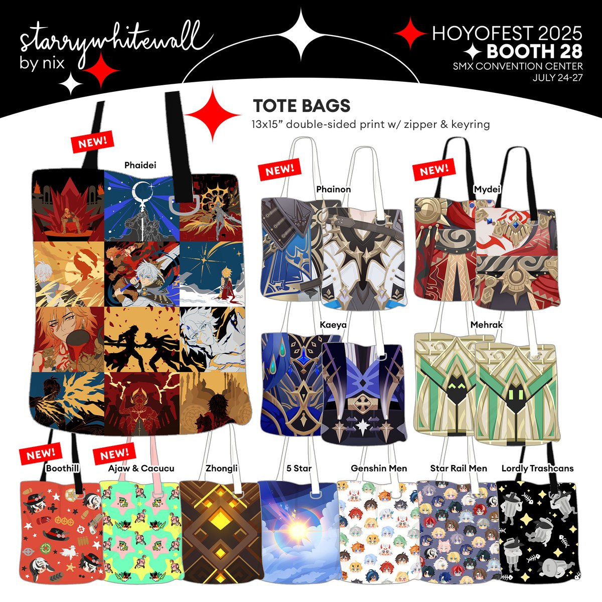 starrywhitewall's tweet photo. ⭐️RT⭐️ (1/2)

Happy to share my catalog for #HoYoFEST2025! Prepared a lot of new designs for this event, hopefully you'll find something u like 👀❤️ so excited!

✨ Phaidei, Chrysos heirs, Genshin &amp; HSR men
📍 Booth 28 July 24-27, SMX Convention Center

#HoYoFEST2025PHArtistAlley https://t.co/q54bvex67k