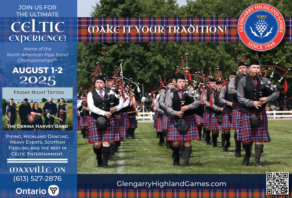 Not long to go to #GetYourKiltOn at the 2025 Glengarry Highland Games
Details👉 glengarryhighlandgames.com
#ScottishFestival #GatherTheClan #GlengarryHighlandGames #HighlandGames #Maxville #ScotSpirit #PipeBands #Tartan #ScottishBanner #GHG2025 #LoveHighlandGames