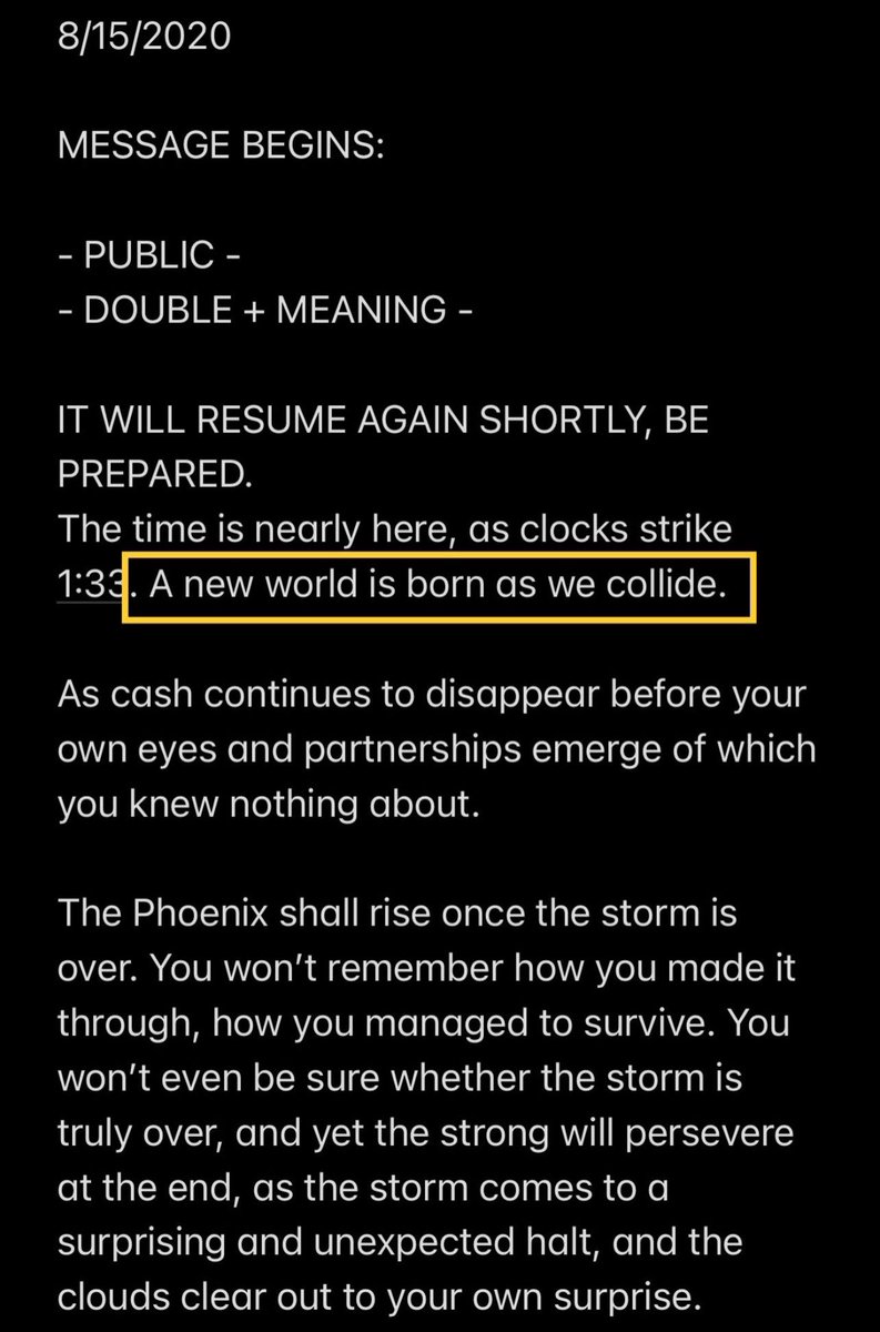 🟨🟨🟨🟨🟨🟨🟨🟨🟨

AS CLOCKS ⏰ STRIKE 1:33
A NEW WORLD IS BORN AS WE COLLIDE

133 📚📚📚 7/24

#MrPool 

LOCKED 🔒 7/22

🟩🟩🟩🟩🟩🟩🟩🟩🟩