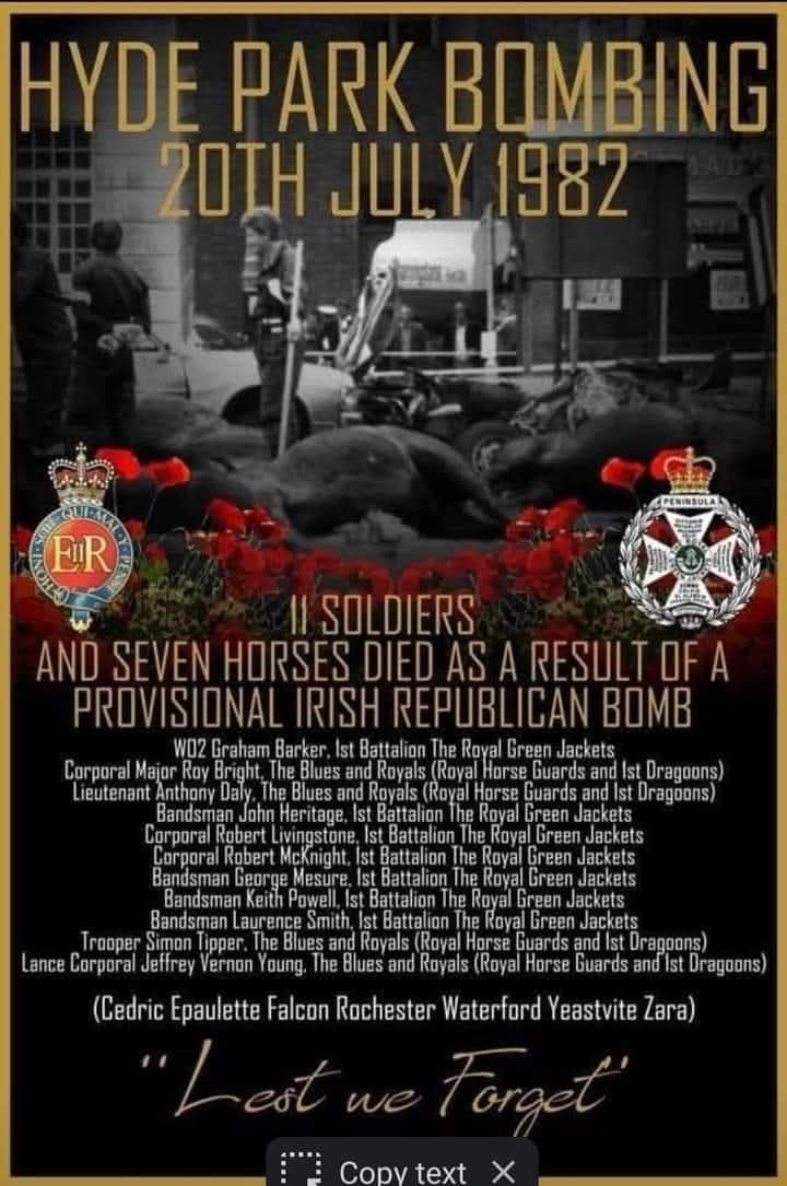 kipling_ne1704's tweet image. A heinous and cowardly attack. Godspeed brave soldiers and horses, murdered by cowards. Lest we Forget 🇬🇧 🙏
@DannyMac2237 @emilia7452 @JamieBrysonCPNI @jomickane @KeyserSosse @POB4LIFE @POBG00N86 @R4FcMuK7k8IhUKz @TheBritLad @war_fallen @WestAndrew77