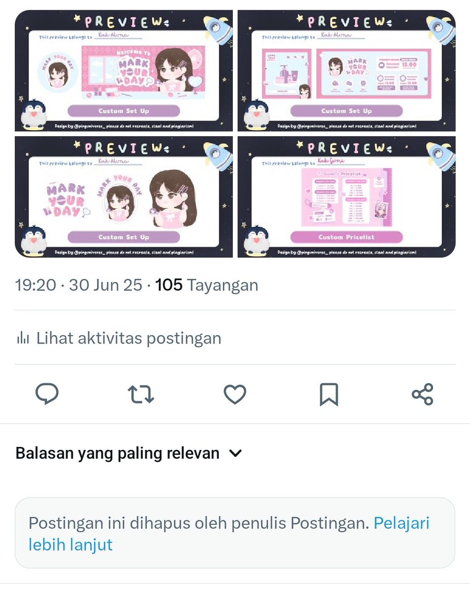 kenapa jadi ada riwayat dihapus gini pls? jadinya pas post ngga nyambung threadnya 🙂