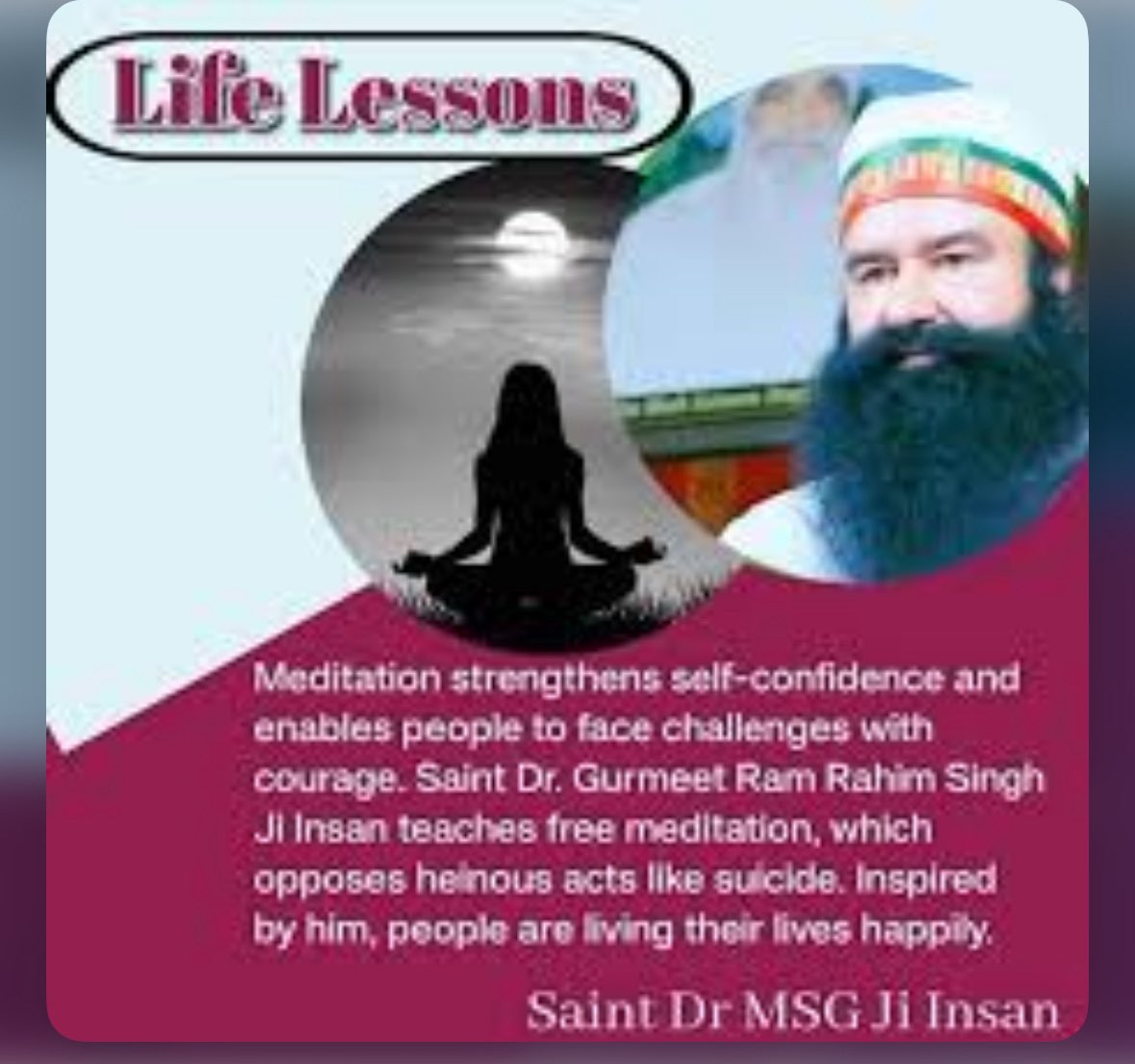 InsanNeeru23's tweet photo. Humans are considered as the superior among all the lifeforms as only humans have the power to meditate &amp; meet the almighty while living in this mortal world, with the meditation of God's name he can get rid of all his sorrows,pains &amp; worries.
#LifeLessons https://t.co/saH9icp2jL