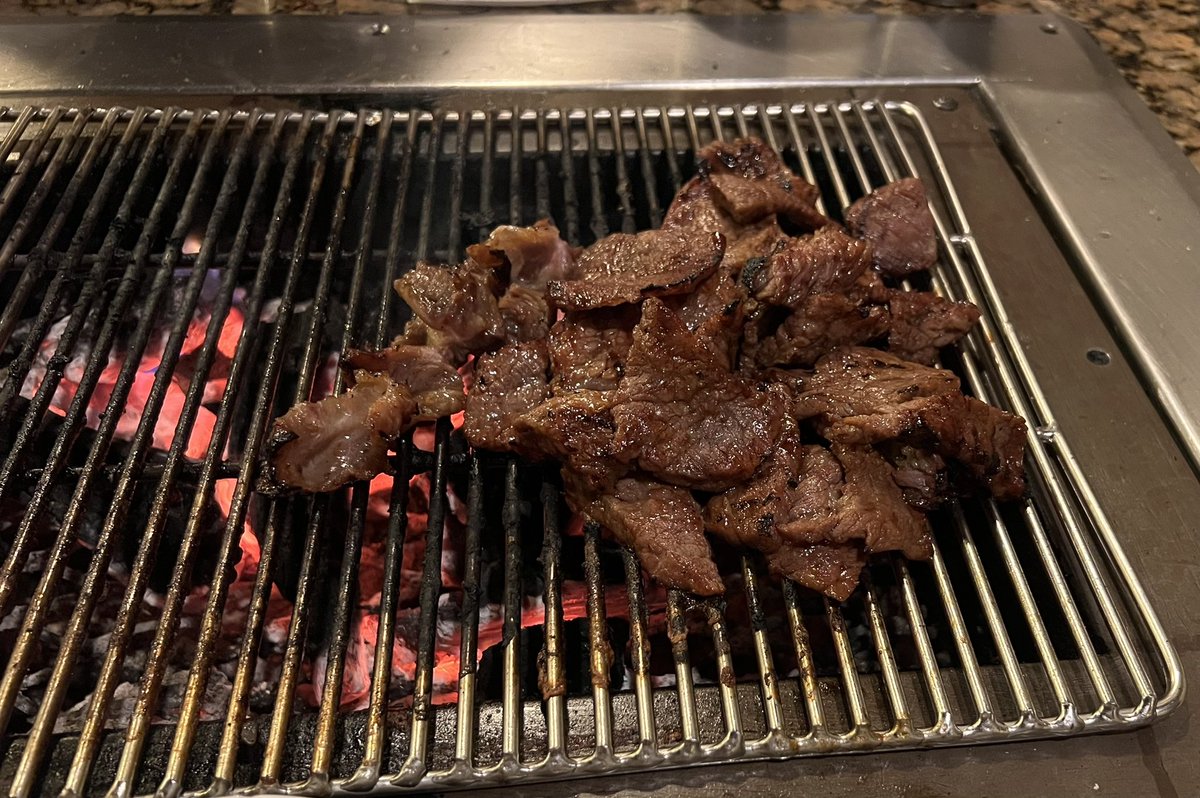 ljxie's tweet image. Religious experience with the galbi at Soot Bull Jip in LA (charcoal grilled Korean bbq)