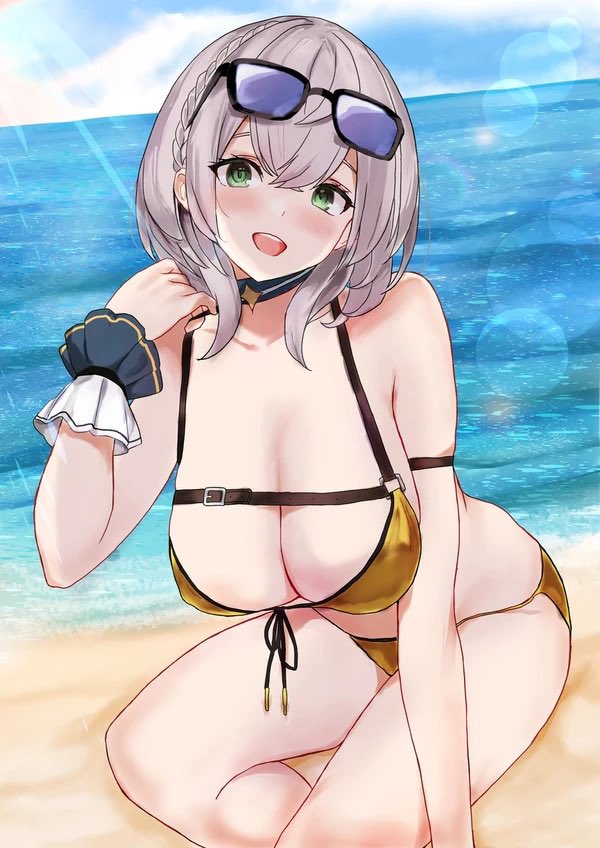 梅雨明けの真夏☀️
団長とビーチ⛱️
#白銀ノエル