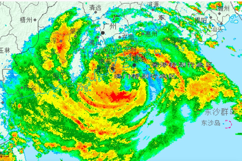 yangyubin1998's tweet image. Typhoon Wipha is passing near the coast of Hong Kong. MSLP in the eye of the typhoon at Miaowan Island Station is 966.8hpa. The maximum gust along the coast of Guangdong reaches 50.6m/s, and the maximum sustained wind speed for 2 minutes is 38.8m/s.