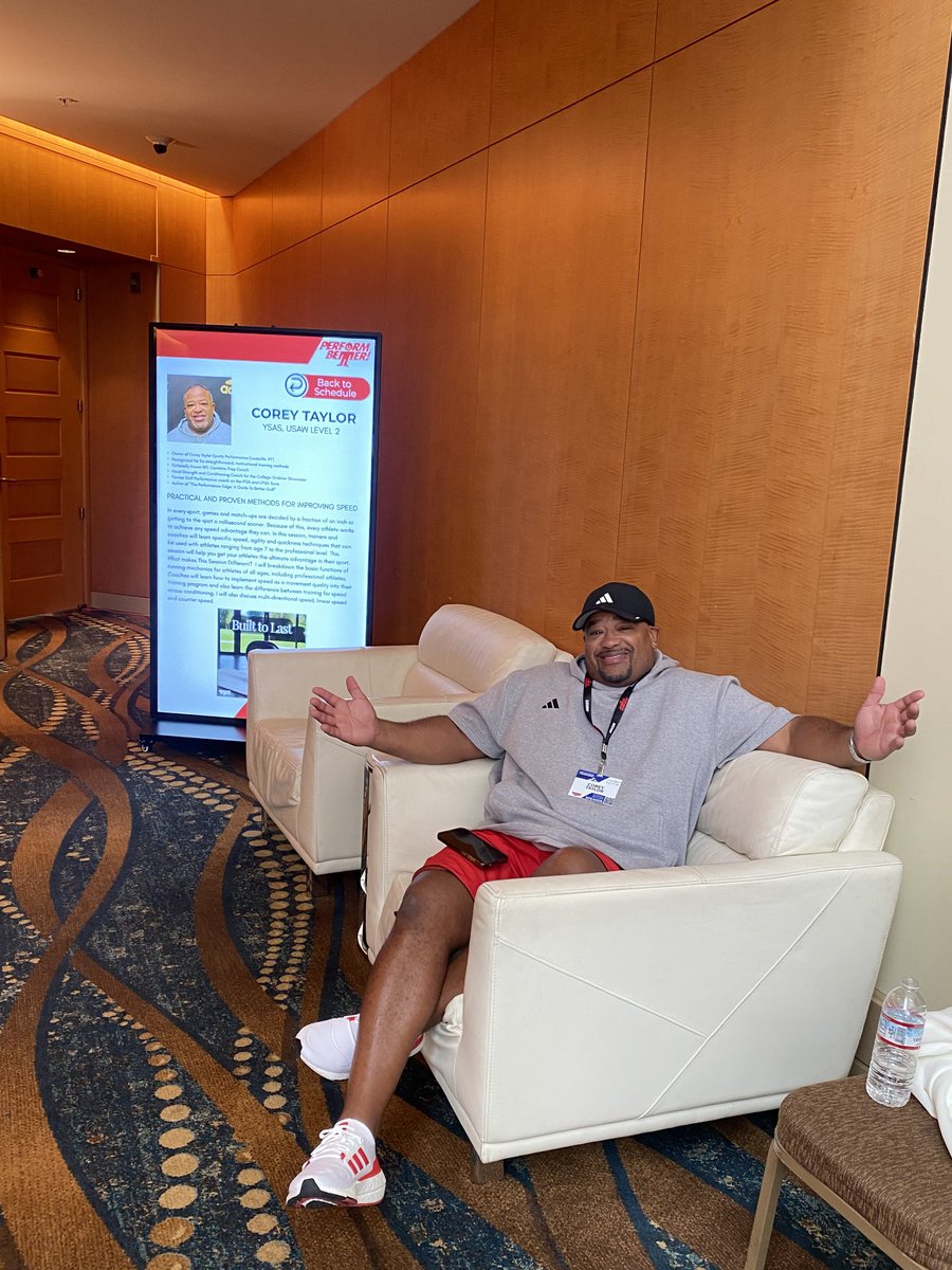 Corey Taylor (@coach_ctaylor) on Twitter photo I had a blast presenting in Long Beach at the <a href="/Perform_Better/">Perform Better</a> summit. Presenting with the top 1% in our industry. Proven and Practical Methods for improving speed! #Speedrich #Mindset #longbeach #trainer #teamadidas I had a blast presenting in Long Beach at the <a href="/Perform_Better/">Perform Better</a> summit. Presenting with the top 1% in our industry. Proven and Practical Methods for improving speed! #Speedrich #Mindset #longbeach #trainer #teamadidas