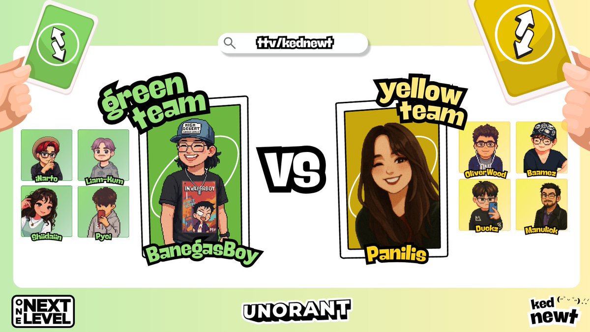kednewt_'s tweet photo. Iniciamos en unos momentos con el final match BO1 de #UNORANT entre el Green team de @banegasboy
VS Yellow team de @panilis_ 

~apóyalos por https://t.co/NXz1g5a75y! ⋆(˶ᵔ ᵕ ᵔ˶)⋆✴︎˚｡⋆ https://t.co/MqV3xxwqZH