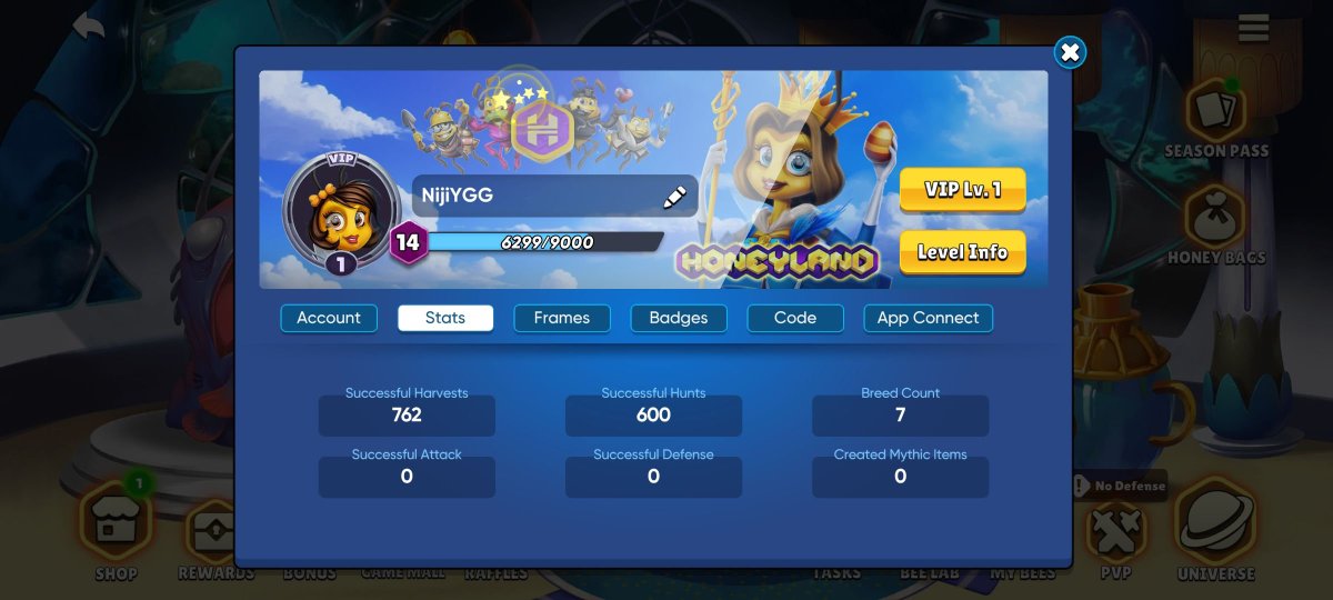 ItsNijj's tweet image. Honeyland: Harvest Season and Hunting for the Hive quest - Conquered🔥
The hive’s been busy! 🐝🌿 Just hit 700 Harvests and 600 Hunts — nonstop action in Honeyland!
@YieldGuild @PlayHoneyland