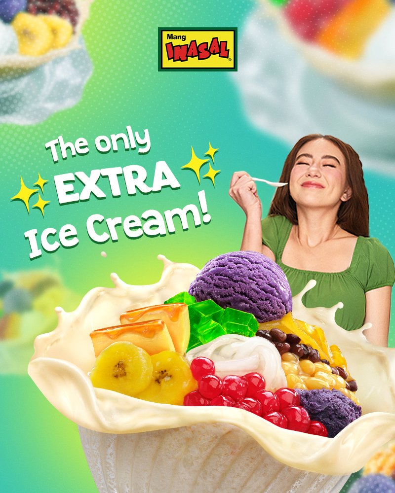 We gotta go EXTRA when it comes to eating ice cream. 😉🍦

#ILoveMangInasal 💚💛