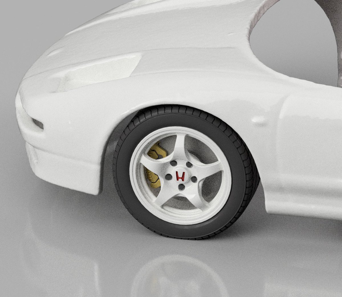 Akibama7B's tweet image. 楽プラNSX
ホイール作ったら奥が丸見えになっちゃったのでブレーキ追加。
シート、ステアリングホイール、シフトノブは微調整して移植。エンジンフードは形が合わないので作り直しました。
#plusalfa