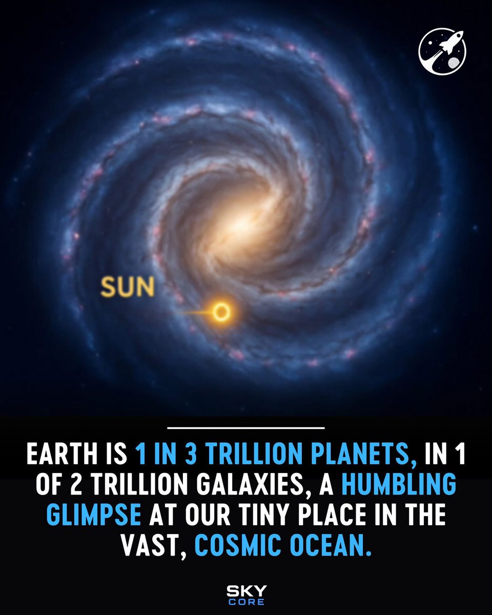 rakeshvaid's tweet image. Earth is 1 in 3 trillion planets orbiting just one of 200 billion stars our entire Milky Way is only a speck among 2 trillion galaxies

When we look up at the night sky, it’s easy to feel like the universe revolves around us but the reality is far more humbling. Earth is just one…