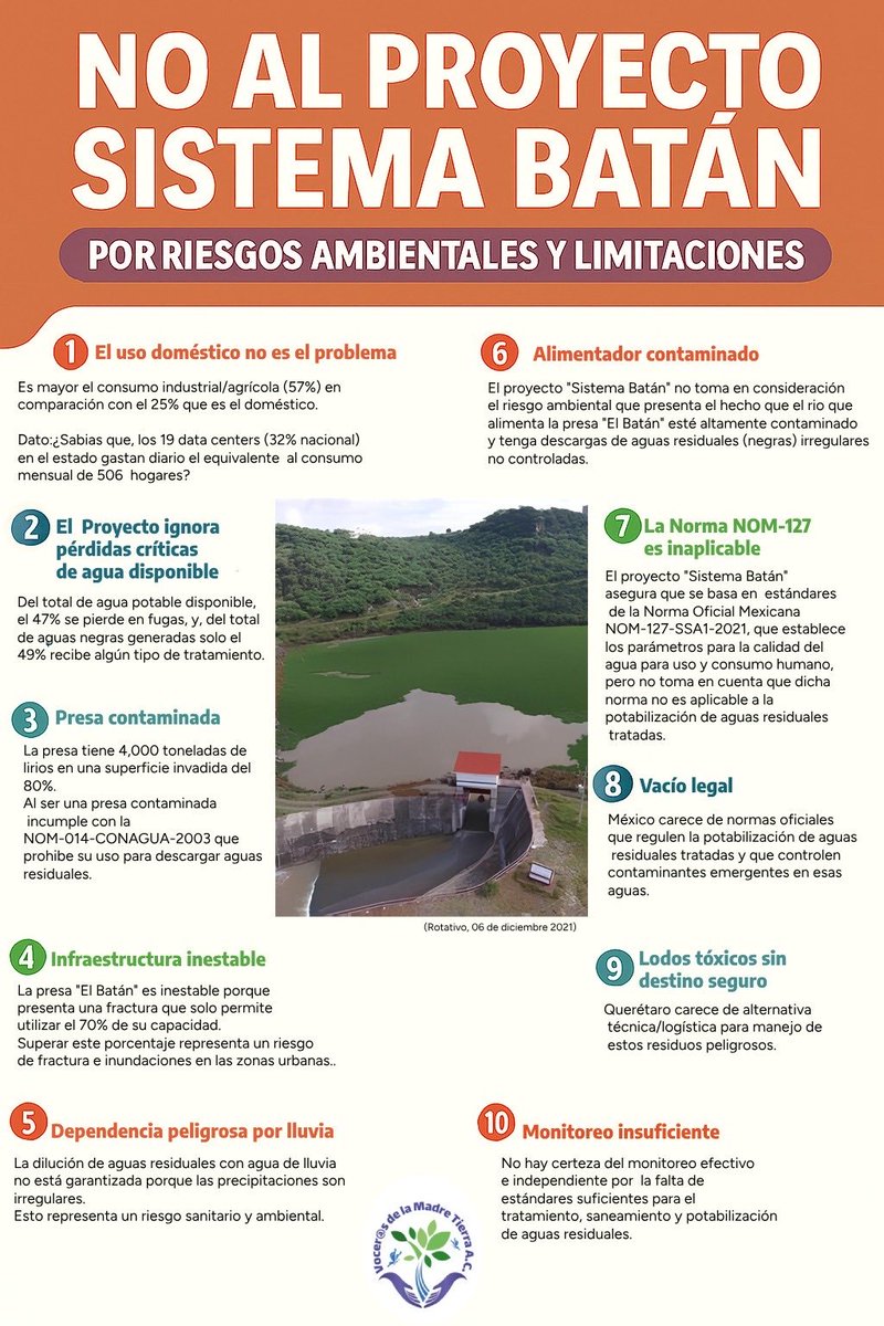 maryibarramx's tweet photo. Queretanos, después de muchas horas de estudio y una vez verificados datos de fuentes oficiales les compartimos 10 argumentos para decirle fuerte y claro a ⁦@makugo⁩: NO al Proyecto Sistema Batán! https://t.co/LSiv1oJ40D