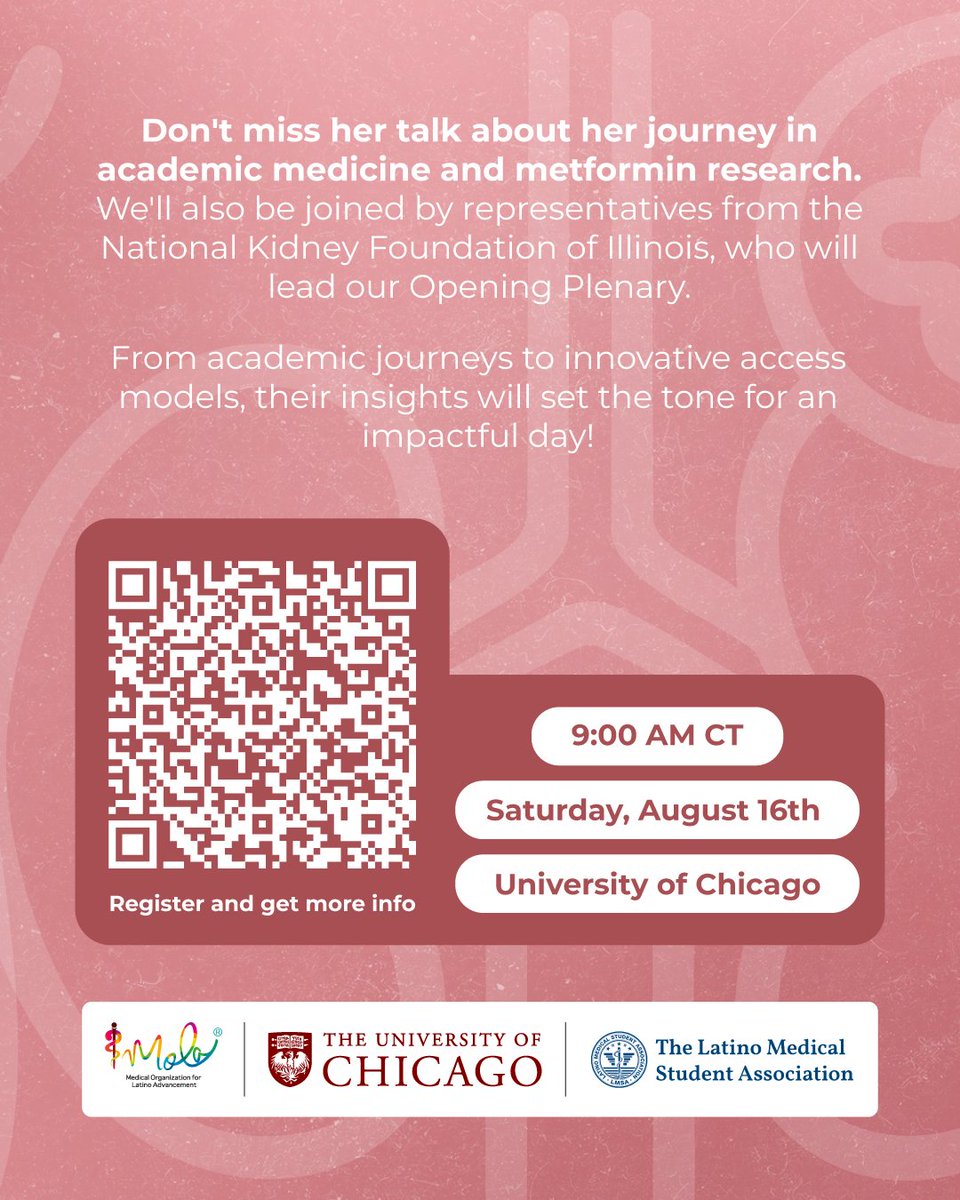 💬 Meet our plenary speakers!😎
✨Dr. Iris Romero of @uchicagomed will reflect on her journey in academic medicine and metformin research. We’ll also hear from the @ nkfillinois about programs bringing care directly to our communities.🙌
🎟️Register Now!
👉bit.ly/44lpfUZ