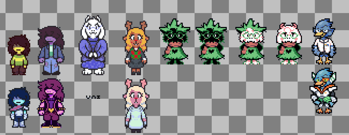 unisethuni's tweet photo. EVEN more deltarune sprites 

#Deltarune
#pixelart https://t.co/r4dn5uz6bD