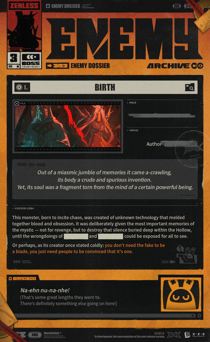 ZZZ_EN's tweet image. Miasmic Fiend: Unfathomable - Enemy Dossier
*This article may contain spoilers. We recommend Proxies complete the Main Story chapter of this version beforehand to ensure the best reading experience~
En-nah... Ehn-ne-ne... (Have you heard? There've been some ghost sightings…