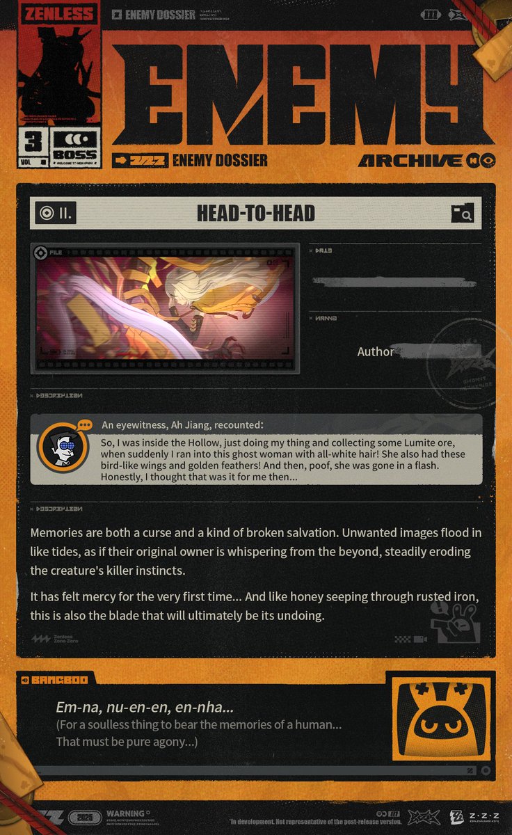 ZZZ_EN's tweet image. Miasmic Fiend: Unfathomable - Enemy Dossier
*This article may contain spoilers. We recommend Proxies complete the Main Story chapter of this version beforehand to ensure the best reading experience~
En-nah... Ehn-ne-ne... (Have you heard? There've been some ghost sightings…