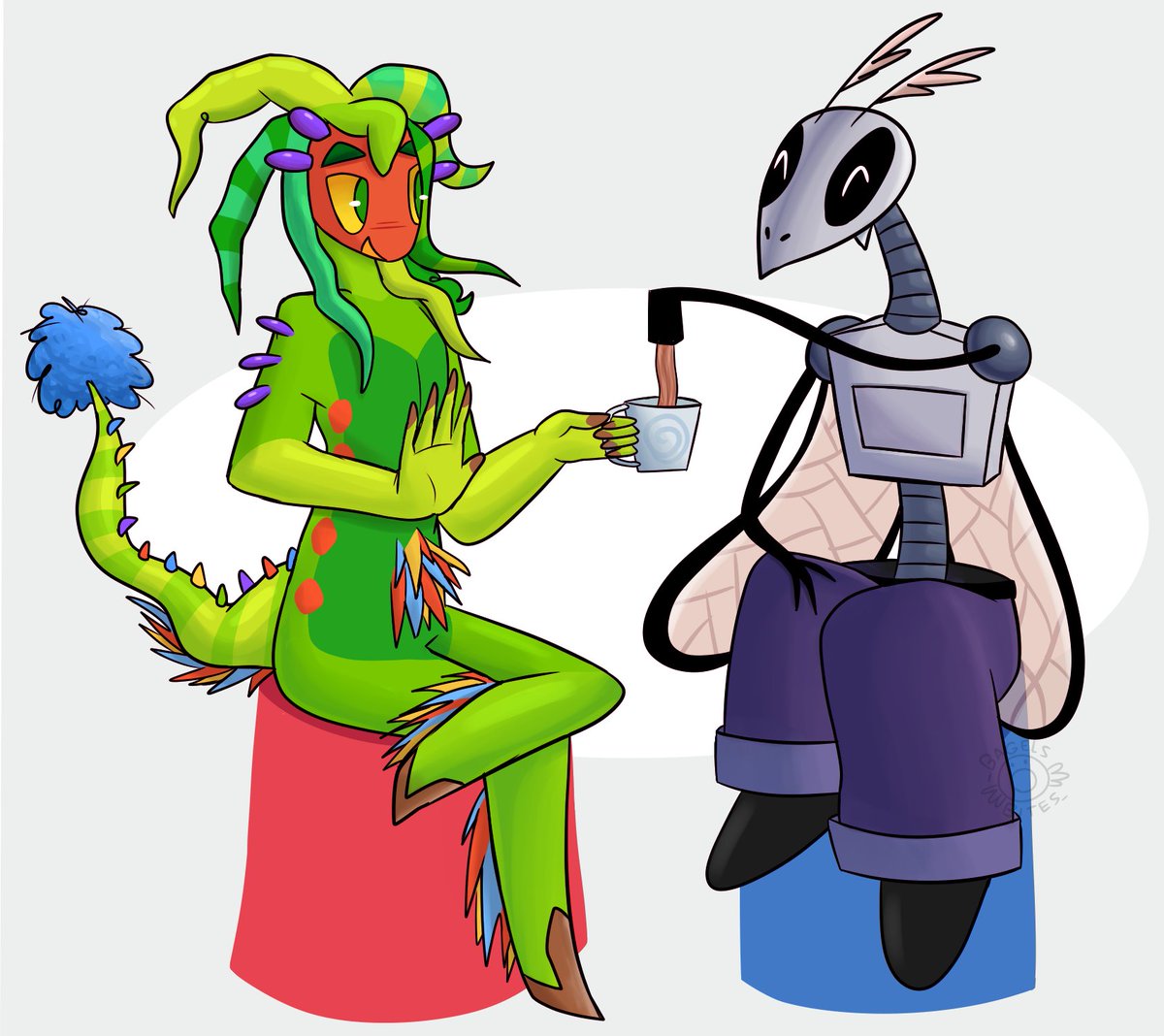 _Bagelsbites_'s tweet image. Art fight attack for @webbsect !!
Wiggle and Radio are simply chilling :))
#artfight #art #teamcrystals #artfight2025 #ocs