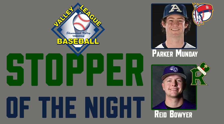 7/19 STOPPERS: <a href="/WincRoyals/">Winchester Royals</a> <a href="/BowyerReid/">Reid Bowyer</a> <a href="/SFA_Baseball/">Lumberjack Baseball</a>  pitched the final 2 innings in a 2-0 win. 0R, 0H, 3 Ks. <a href="/StauntonBraves/">Staunton Braves</a> <a href="/parker_munday/">parker munday</a> <a href="/ZipsBB/">Akron Zips Baseball</a> with a 3-inning save. 1R, 3H, 5Ks.