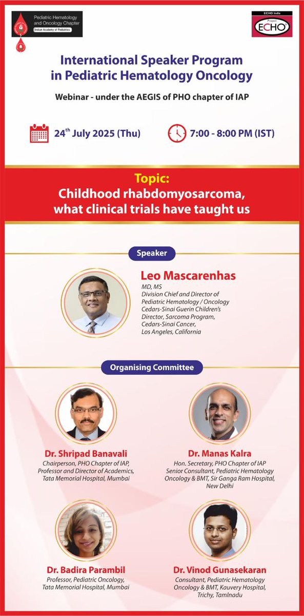 PHO INDIA (@pho_india) on Twitter photo #Blockurdate
24/7/25 7-8 pm
Clinical trials in RMS
Dr Leo M
<a href="/DrManasKalra1/">Dr Manas Kalra</a> <a href="/drshweta_pedonc/">Shweta Bansal</a> <a href="/DrNehaRastogi1/">Dr Neha Rastogi</a> <a href="/Satyayadav__/">Satya Prakash Yadav</a> <a href="/drgargidas/">Gargi Das</a> <a href="/DrShrutiKakkar/">Shruti Kakkar</a> <a href="/BadiraP/">Badira Cheriyalinkal Parambil</a> <a href="/MunikotyVinay/">Vinay Munikoty Venkatesh</a> <a href="/VinodGunasekar2/">Vinod Gunasekaran</a> <a href="/dr_khandelwal99/">Dr.Rachit Khandelwal, MD</a> <a href="/anand_sschrc/">Anand KC</a> <a href="/drsilkyjain/">Silky Jain</a> #Blockurdate
24/7/25 7-8 pm
Clinical trials in RMS
Dr Leo M
<a href="/DrManasKalra1/">Dr Manas Kalra</a> <a href="/drshweta_pedonc/">Shweta Bansal</a> <a href="/DrNehaRastogi1/">Dr Neha Rastogi</a> <a href="/Satyayadav__/">Satya Prakash Yadav</a> <a href="/drgargidas/">Gargi Das</a> <a href="/DrShrutiKakkar/">Shruti Kakkar</a> <a href="/BadiraP/">Badira Cheriyalinkal Parambil</a> <a href="/MunikotyVinay/">Vinay Munikoty Venkatesh</a> <a href="/VinodGunasekar2/">Vinod Gunasekaran</a> <a href="/dr_khandelwal99/">Dr.Rachit Khandelwal, MD</a> <a href="/anand_sschrc/">Anand KC</a> <a href="/drsilkyjain/">Silky Jain</a>