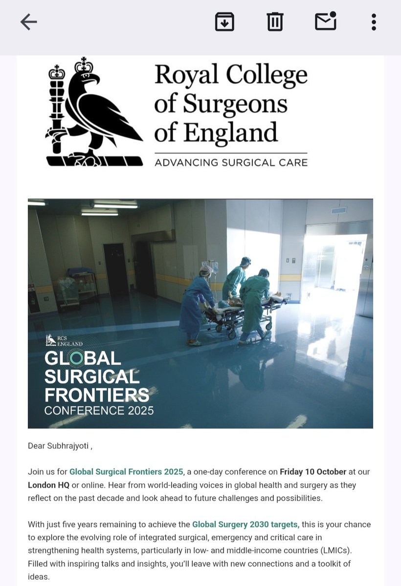 Subhrajyoti_01's tweet image. Invitation from @RCSnews The Royal College of Surgeons of England, thanks to the President of RCS for inviting me.
#DrSJC