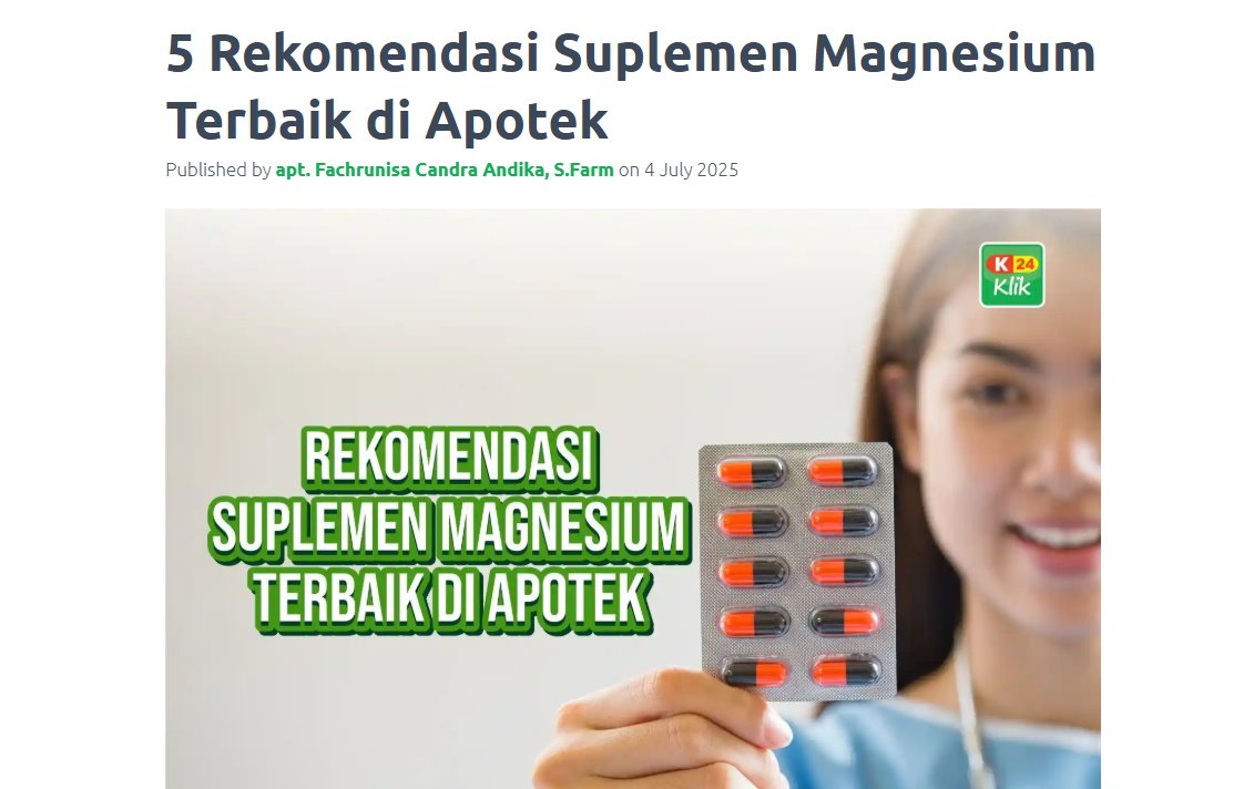 k24klik's tweet photo. Bantu penuhi kebutuhan magnesium harian, yuk ketahui beragam rekomendasi suplemen magnesium terbaik lewat artikel di bawah ini.
https://t.co/5zLH27LT4B https://t.co/shT0IKwTTY
