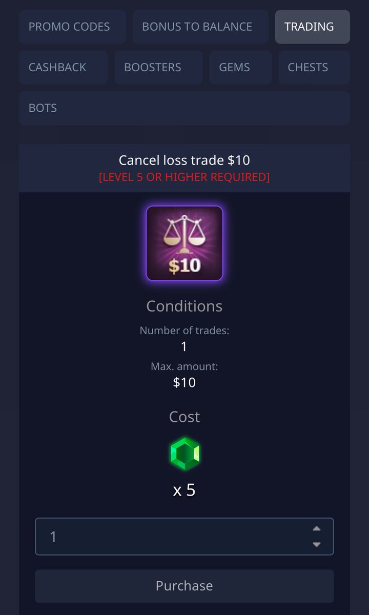 AHMED74_28's tweet image. @pobroker 
Hi, I have enough gems to buy a $10 risk-free Cancel Loss trade, but my account level (Beginner, 169/400 XP) doesn’t qualify. Please allow me to use it once to restart my trading. Trader ID: 87917033. Thanks! #pocketoption #TradingHelp #BinaryOptions @pobroker