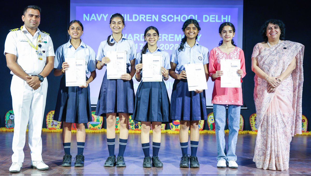 Navy Children School,Delhi <a href="/IN_NCSDelhi/">Navy Children School Delhi</a> celebrated CBSE toppers of 2024–25 in a special ceremony on 17 Jul. Mrs. Shashi Tripathi, President #NWWA, felicitated the achievers. The event was supported by <a href="/INS_India_IN/">INS India</a> , PTA &amp; SMC.
#AnchoringLives