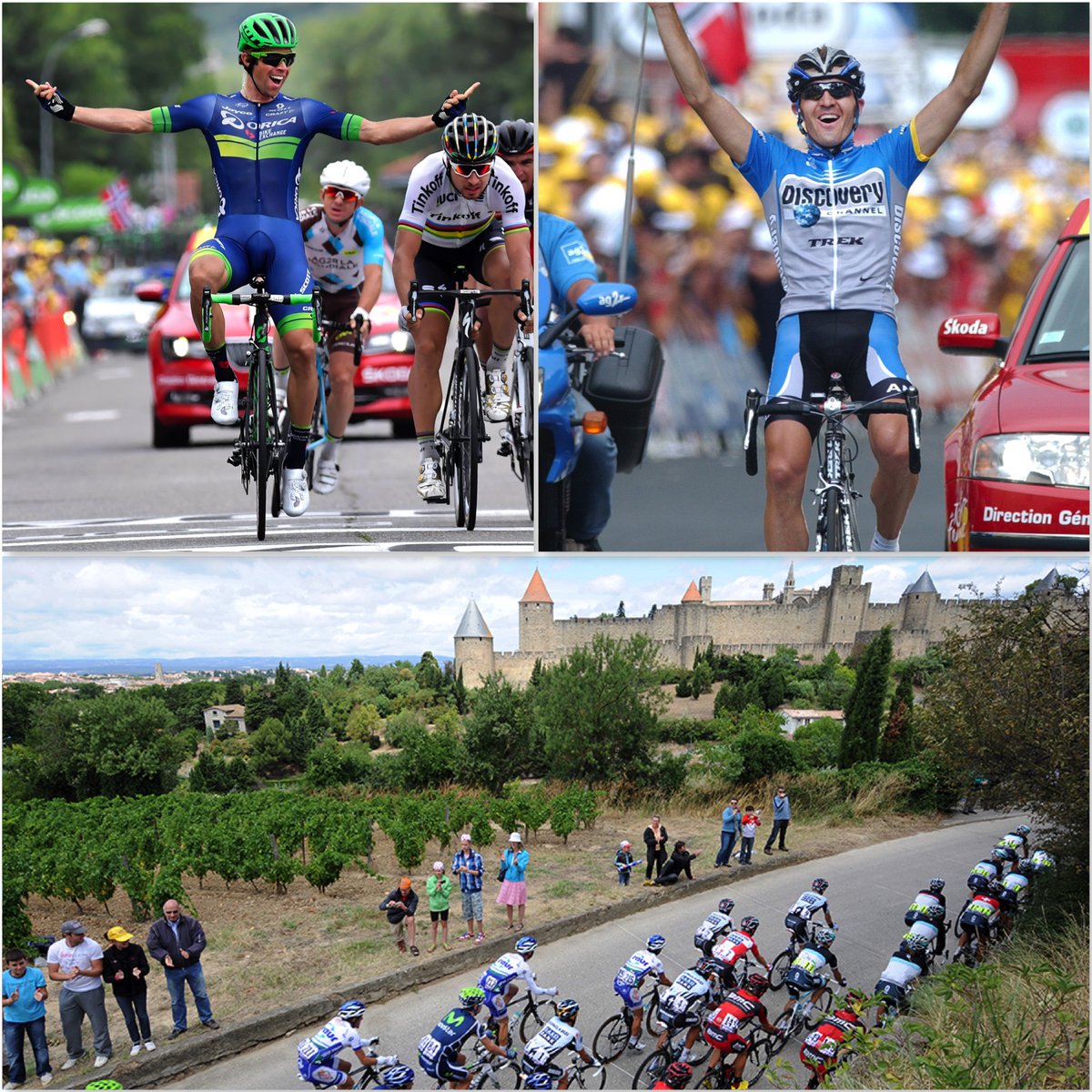 grahamwatson10's tweet image. Carcassonne and its walled-city receives Le Tour today, after passing through Revel, where Michael Matthews won in 2016; Yaroslav Popovych won into Carcassonne in 2006...