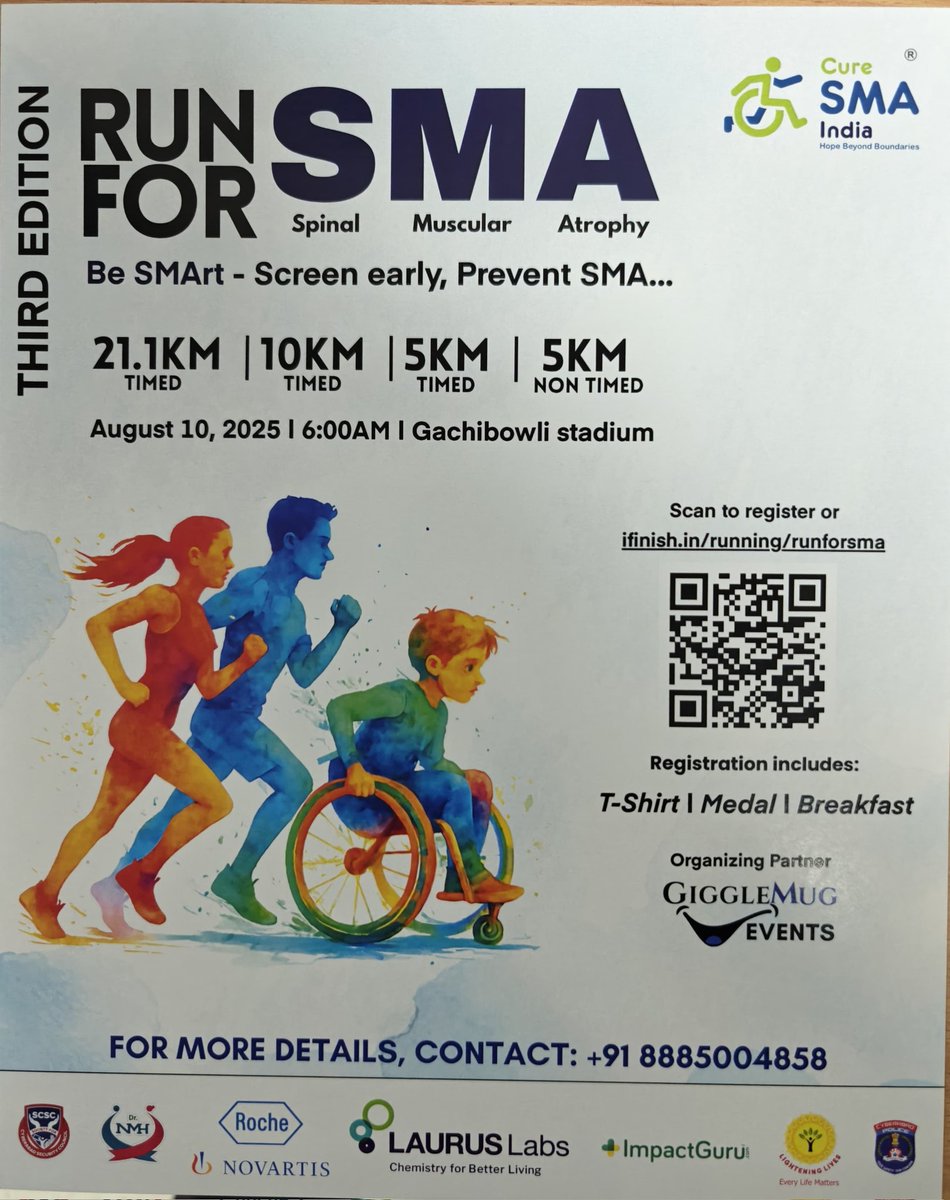 cyberabadpolice's tweet image. Cure SMA India announces 3rd edition run for SMA on August 10 at Gachibowli Stadium. @CPCyberabad extend his support to this vital public health initiative.