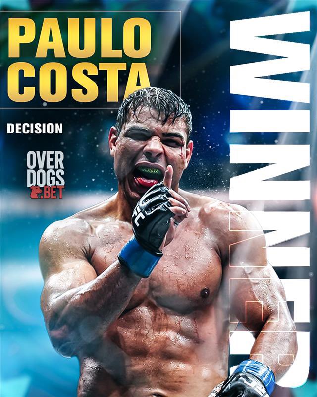 OverDogsBet's tweet image. A FOURTH dog cashes!!! Paulo Costa wins via decision! The Eraser is back! #UFC318