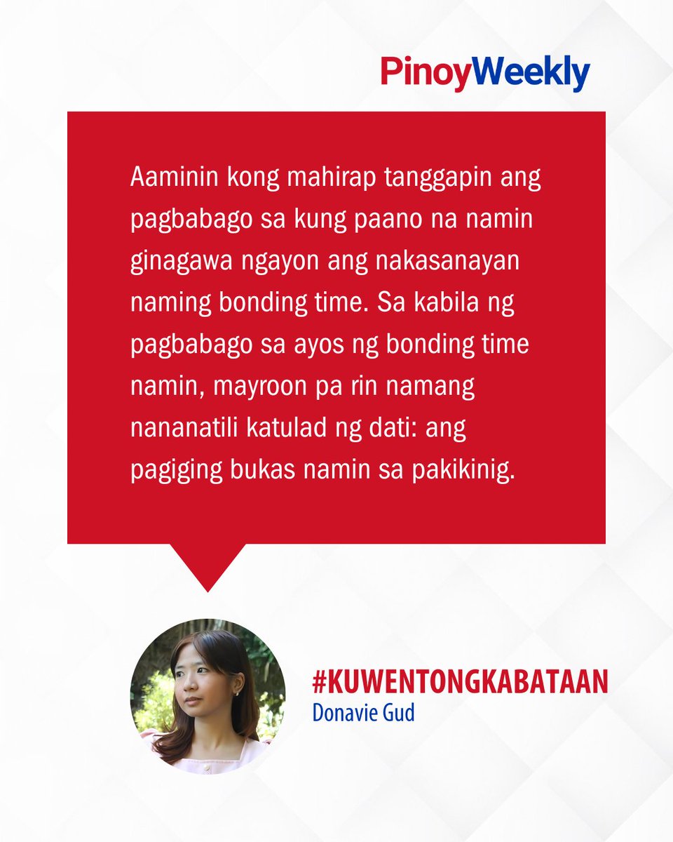 "Nalagpasan namin ang teenage life, pero mayroon pa ring mga pagtatantong nakakapagpaisip sa aming ang hirap pala talaga magpatuloy sa buhay." Basahin ang kuwento ni Donavie Gud: tinyurl.com/3593bfjb ✍️