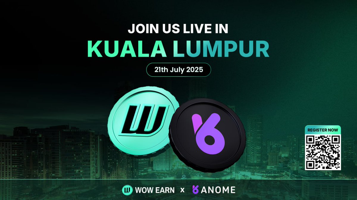 WOWEARNENG's tweet image. 🌊 WOW EARN x ANOME Pool Party!
We’re teaming up with @Anome_Official for an unforgettable rooftop pool party at the iconic W Hotel Kuala Lumpur! 🏙💦
Join us as we bring together top founders, VCs, KOLs, and Web3 builders from across the globe for an exclusive evening of…