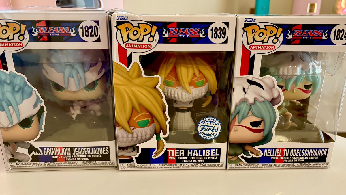 murderlight's tweet photo. ✨new #bleach giveaway time!!✨
it’s the las noches three who survived yhwach, funko pop edition! usual rules apply:
🩵 following me
💛 direct rt to enter
💚 will ship worldwide (where possible)
💜 ONE winner of ALL THREE will be drawn on grimmjow’s birthday, 31st july 2025!!! https://t.co/zfX28lRlsS