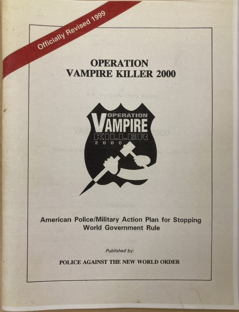 RonParanoia's tweet image. GROUND ZERO FILES: OPERATION VAMPIRE KILLER 2000
This rare book digs deep into conspiracies surrounding policing, global power struggles, nuclear and military threats, and what the authors see as an insidious rise of socialist and communist ideologies.
groundzeroplus.com/ground-zero-fi…
