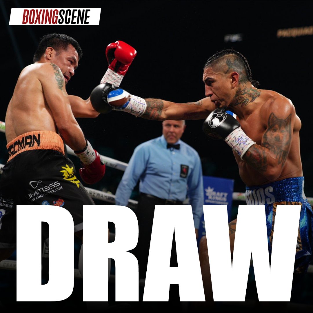 DRAW!!

Manny Pacquiao vs. Mario Barrios is called a majority draw!

#PacquiaoBarrios