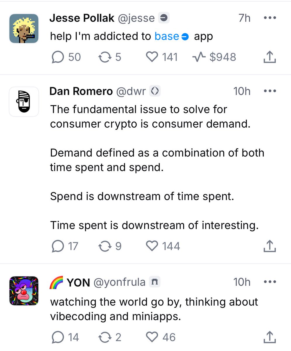 dr3a_eth's tweet image. i love how on the base app next to your handle you can see a logo of where your name originates from
i’m using dr3a.farcaster.eth since i logged in with my farcaster account, so the logo next to my name is a farcaster one, but i could use my basename if i logged in from the base…