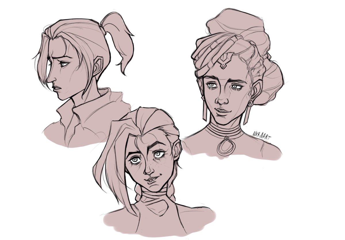 Nxraart's tweet image. #arcane girls sketches 
part (1/?)