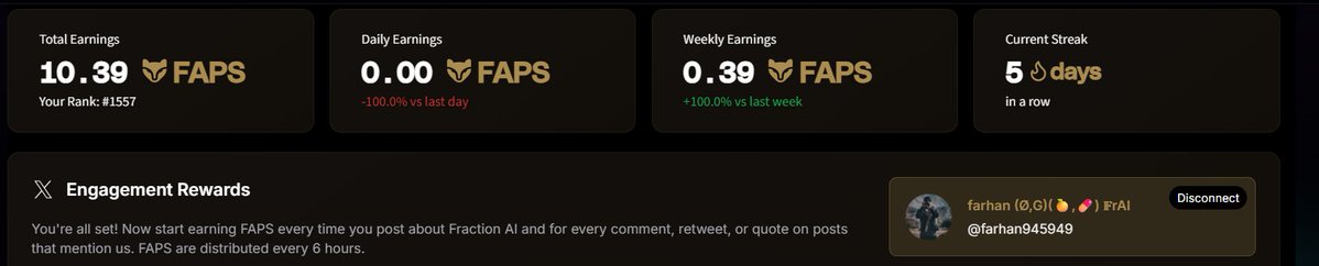 farhan (Ø,G)(🍊,💊) 𝔽rAI (@farhan945949) on Twitter photo Earning #FAPS is tough with a small follower base, but don’t give up! Post high-quality content, engage actively with
<a href="/FractionAI_xyz/">Fraction AI</a>
, and your #FAPS journey will grow slowly but steadily. Earning #FAPS is tough with a small follower base, but don’t give up! Post high-quality content, engage actively with
<a href="/FractionAI_xyz/">Fraction AI</a>
, and your #FAPS journey will grow slowly but steadily.