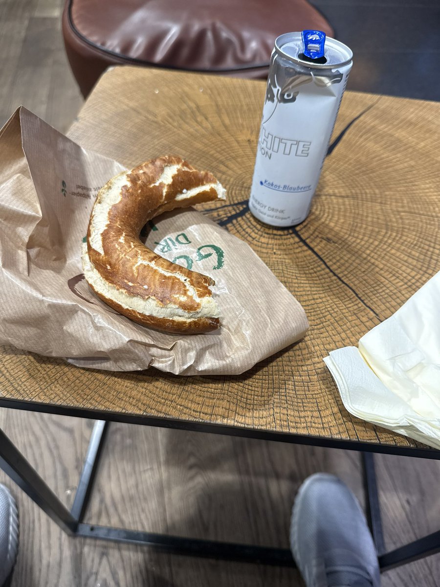 Early morning breakfast of champions at the airport.