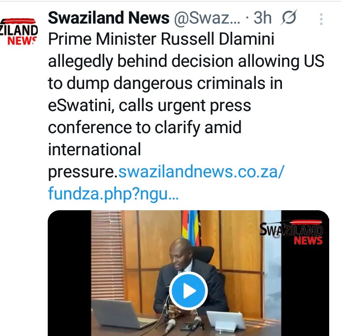 PatrioticMedia1's tweet image. ESWATINI: PLANS TO SEND US DEPORTEES TO SA
There are plans by the government of Eswatini to help foreigners who were deported from the US to escape to SA amid concerns by the people of Eswatini.