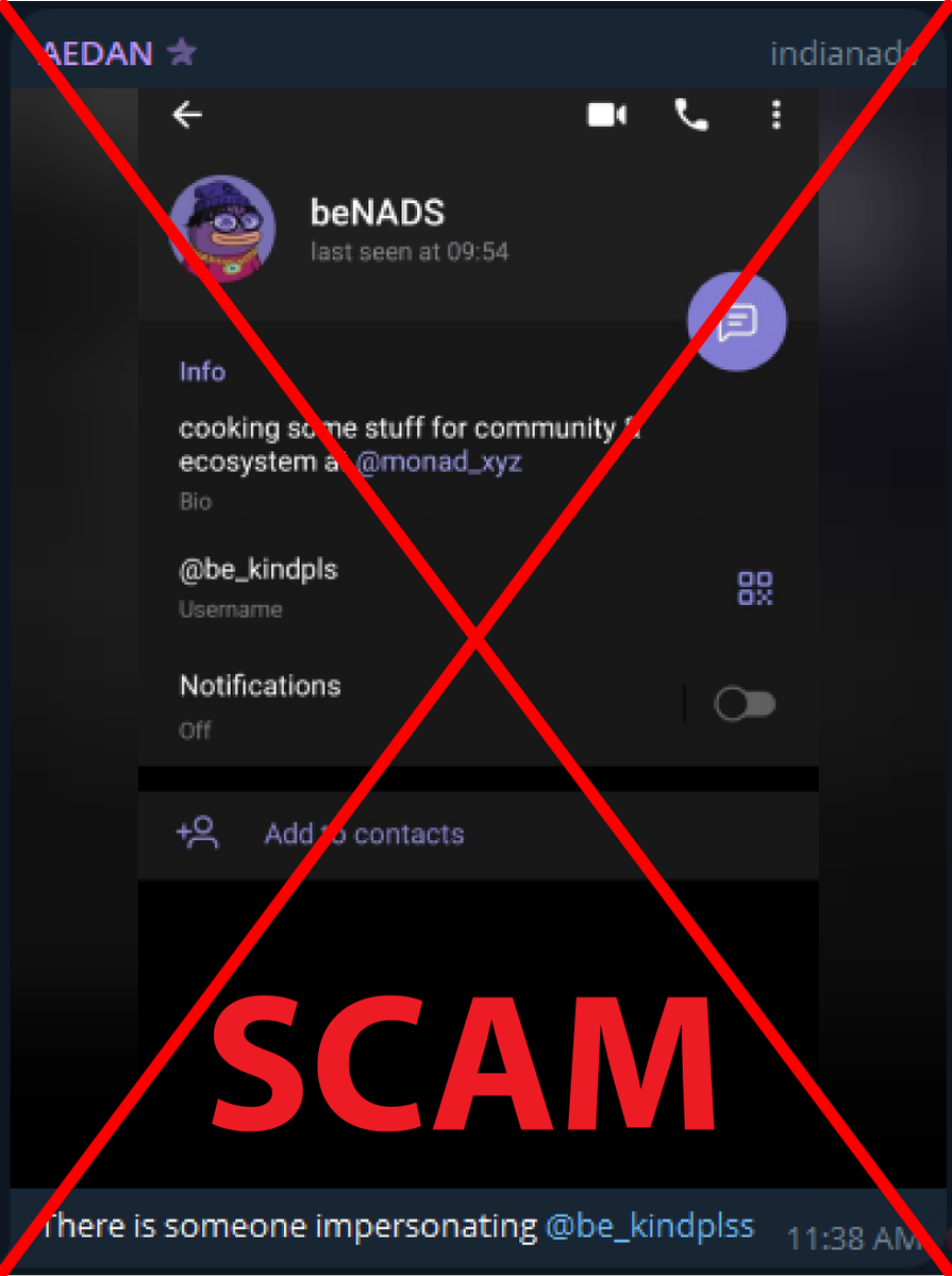 bฮ (@be_kindplss) on Twitter photo there is a scam beNADS on telegram
pls make sure you DM the person with the username be_kindplss
not the guy below there is a scam beNADS on telegram
pls make sure you DM the person with the username be_kindplss
not the guy below