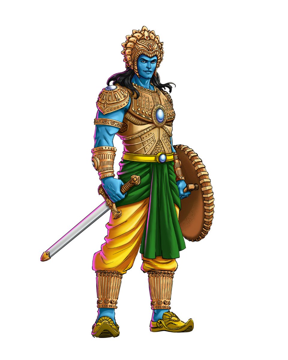 Tadammeh's tweet image. I did the character sketches and packaging art for Legends of the Ramayan, an action figure line by Soumya Das. The Kickstarter is halfway funded; Help us cross the finish line!
I'll share one sketch a day, starting with Rama.
👉 kickstarter.com/projects/soumy…
Colors: Azim Inamdar