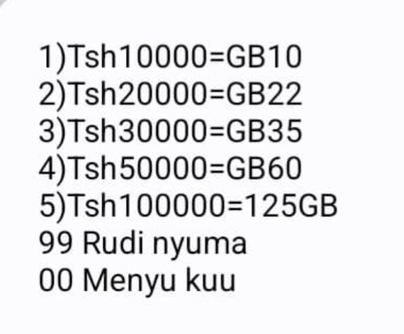 Mrsiyengo's tweet image. HuduMa zilizopo Leo. ☎️

Kama una Laini Ya;

1. Yas - Jiunge na Kinara Plus SME *148*44# 

2. Vodacom - Jiunge na Hybrid (postpaid)

3. Airtel - Upgrade laini yako kuwa SME *149*91# 

𝗨𝗧𝗔𝗢𝗞𝗢𝗔 𝗚𝗛𝗔𝗥𝗔𝗠𝗔  𝗭𝗔 𝗕𝗔𝗡𝗗𝗢 𝗞𝗪𝗔 50%.

Utaishi kifalme sana.

Kwa…
