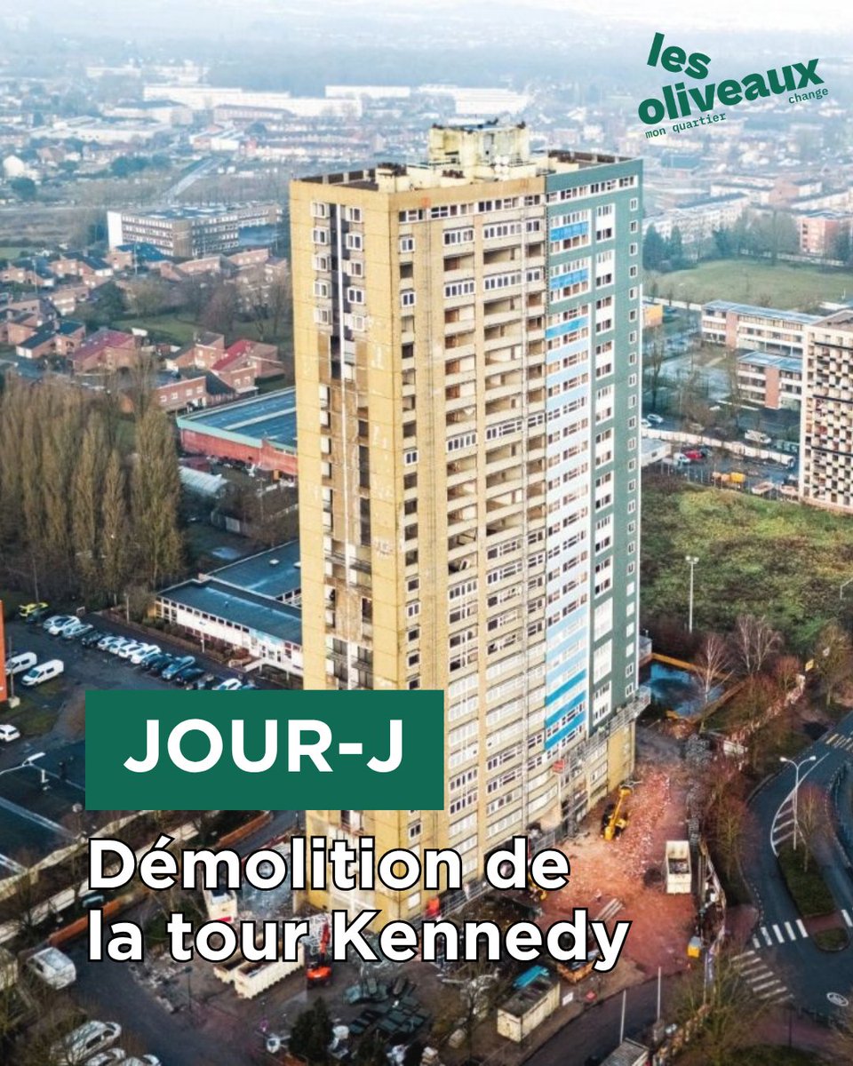 🚨 Jour-J : la démolition par foudroyage de la tour Kennedy a lieu aujourd'hui, à <a href="/VilledeLoos/">Ville de Loos</a>.

🔴 Suivez l'opération en direct sur notre page Facebook (début du direct à 10h, foudroyage à 11h30 sauf imprévu) : facebook.com/metropoledelil…

ℹ️ En savoir plus : lillemetropole.fr/actualites/le-…