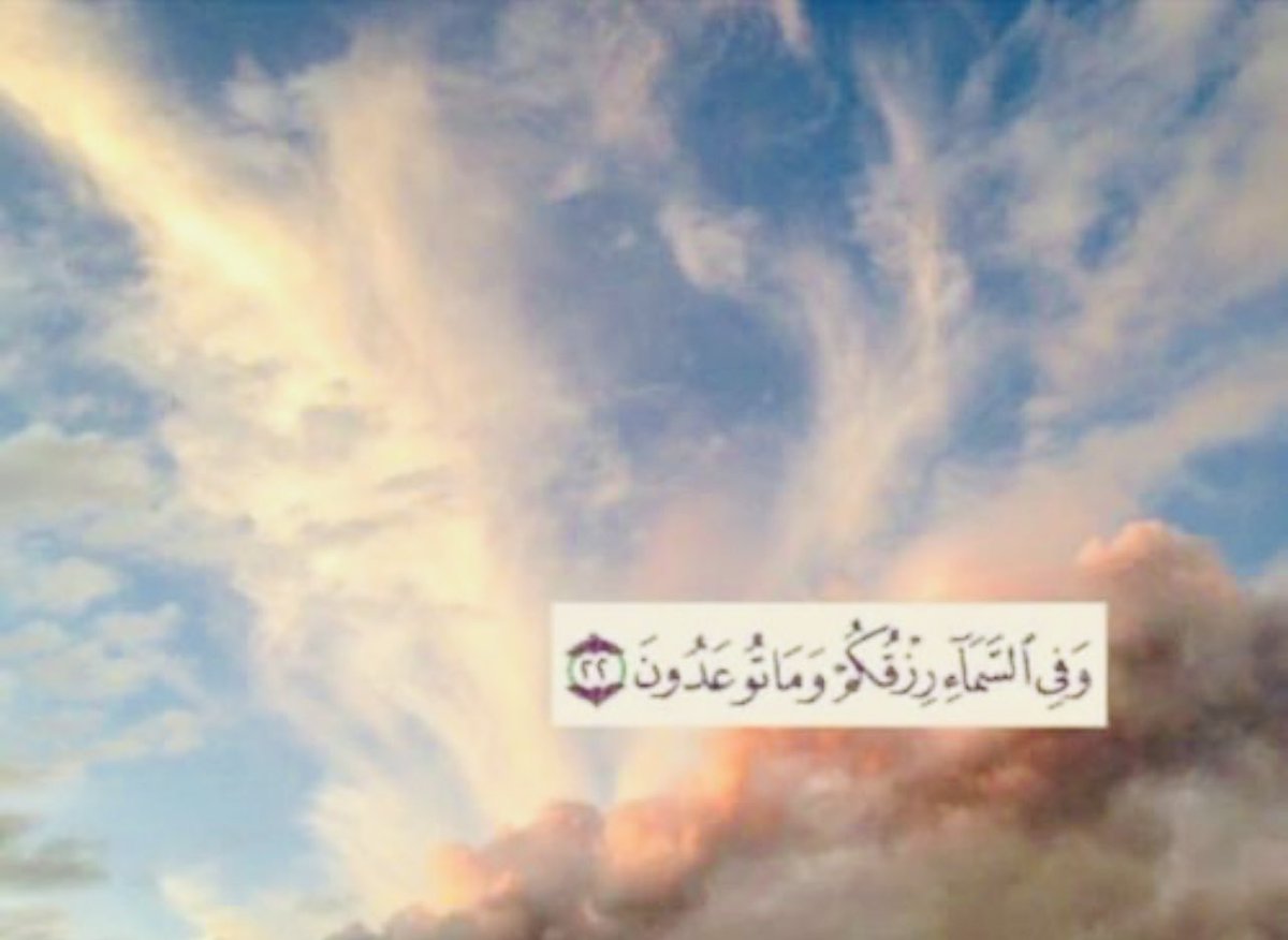 (وَفِي السَّمَاءِ رِزْقُكُمْ                                  وَمَا تُوعَدُونَ )
نسعى في رحاب أرض الله الواسعة بحثا واجتهادا عن الرزق
 لا تحزن
إن كان مقسومك منه احيانا كريشة في مهب الأقدار
سيكفيك الله من فضله يوما
فرفع يديك دائما تضرعا وحمدا  لرب الأقدار 

#عبود_باعشن_رحمه_الله