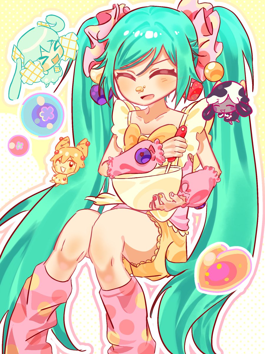 haela0216's tweet image. 바바루아가 머릿속에 맴돌아서 다시 한번 낋임~🍮 #TAK #HatsuneMiku #ババロア #Bavaroa