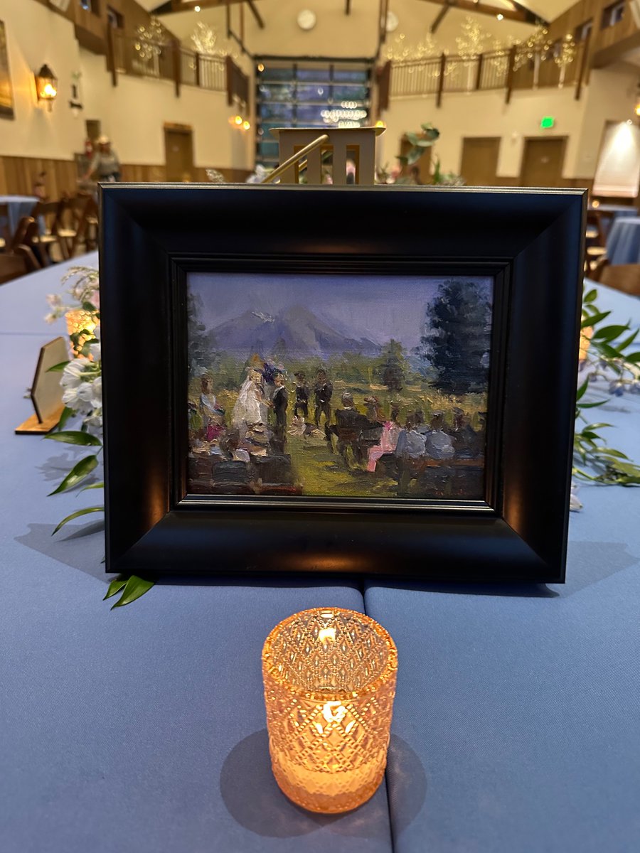 WinstonWCs's tweet image. Incredible painting by my cousin, of our other cousin getting married (with me officiating) such a wonderful work of art and weekend!
